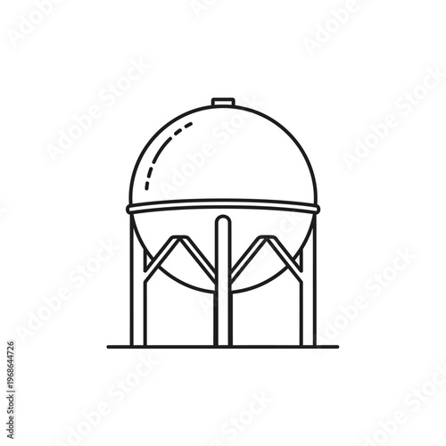 Spherical Industrial Storage Tank on Support Structure.