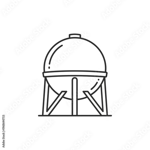 Spherical Industrial Storage Tank Supported On Legs.