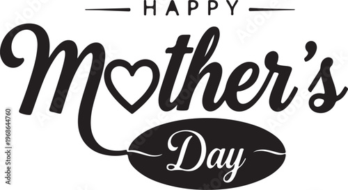 Happy mothers day greeting card with heart symbol