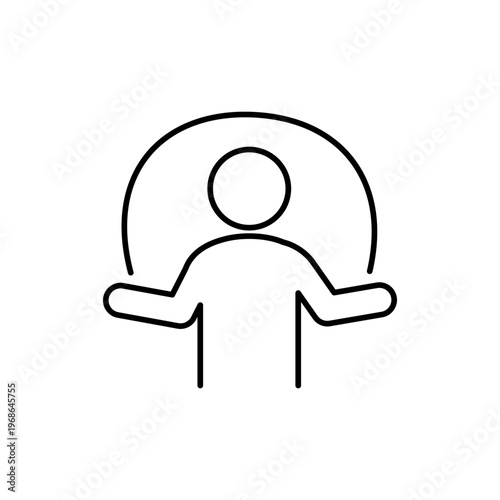 縄跳びをしている人の線画アイコン