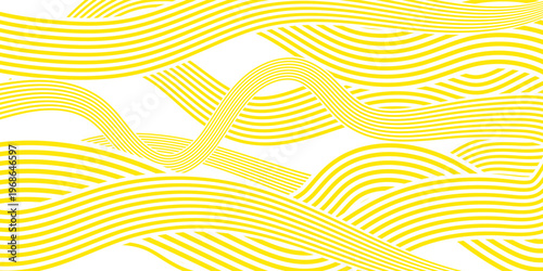 Yellow and white pasta background, abstract geometric pattern of spaghetti. modern illustration.