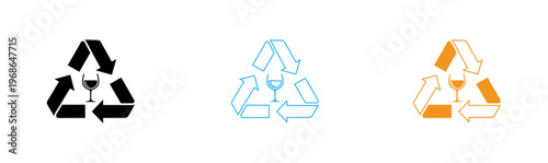 Recycling symbols, eco icons, recyclable signs, green labels