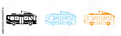 Campervan, RV, motorhome icons, vector illustrations, travel vehicles