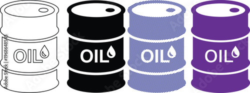 Vector oil barrel icons