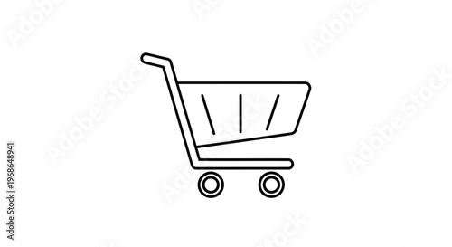 Shopping Cart Icon – eCommerce Basket Line Icon for Online Store