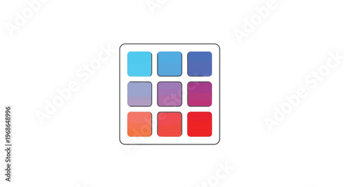Color Palette Grid Icon – UI Design Color Picker Interface Gradient Squares