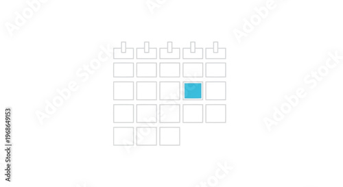 Calendar Selection Icon – Date Picker Grid with Highlighted Schedule Day