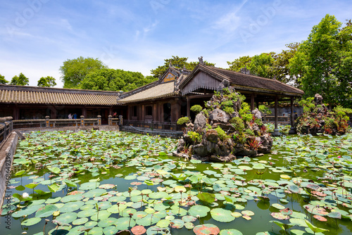 Wallpaper Mural Pavilion and Lotus Pond in Hue Garden Torontodigital.ca