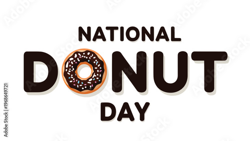 National Donut Day, Donut Vector Illustration, Sweet Treat Graphic, Food Icon