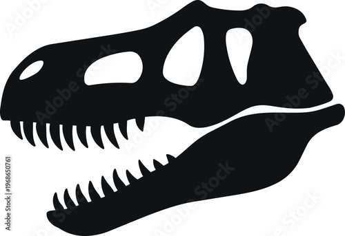 Tyrannosaurus rex skull silhouette illustration