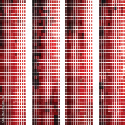 Red Vertical Square Halftone Geometric Stripe Background Pattern