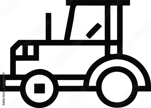 Farming tractor vehicle outline for agricultural cultivation and field work