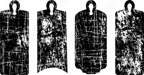 Grunge punching bag silhouettes set of worn sports training equipment shapes boxing and martial arts gear