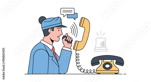 Emergency Dispatcher Using Telephone for Help and Communication