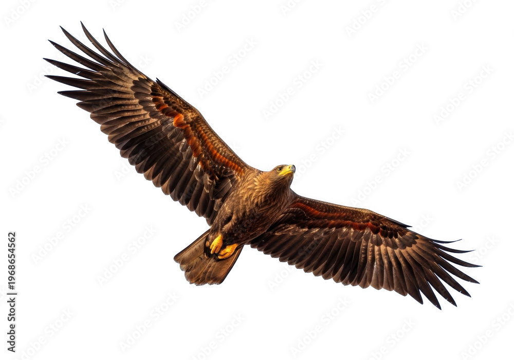 Obraz premium Eagle in flight isolated on transparent background for branding, logo design, print, and web projects