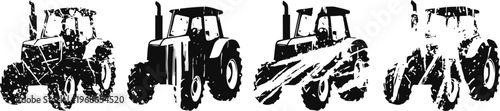 tractor with plow preparing agricultural field for planting in rural farm landscape