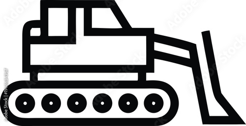 Essential heavy construction equipment featuring a powerful front blade for earthmoving operations