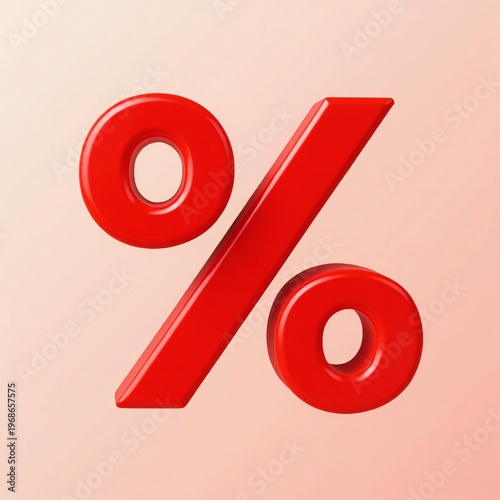 red percent sign on white