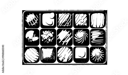 Dynamic colorful holiday chocolates in boxes vector illustration