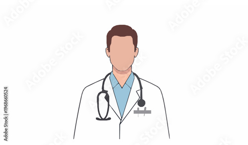 Smiling pharmacist thumbs up white coat vector 