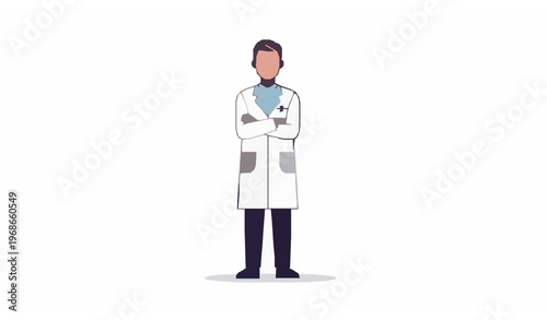   Pharmacist With clipboard smiling doctor vector 