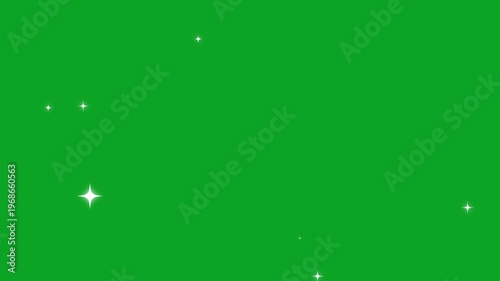 Twinkle star glitter sparkling stars shine animation on green screen background. Shimmering light ,magic flash or glitter motion explosion animated effect. 4K