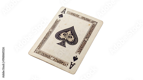 Fotografie Playing card with spade symbol isolated on transparent background