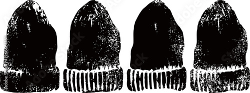 black knitted beanie hats isolated on white background winter accessory headwear for cold weather