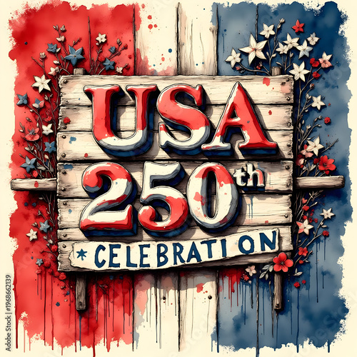 USA 250th Celebration Wall or T Shirt Art