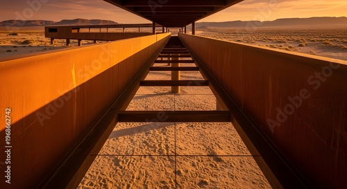 Modern Desert Architecture at Sunset