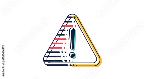 Bold triangular warning sign with an exclamation mark and dynamic speed lines indicating an urgent alert or system error.