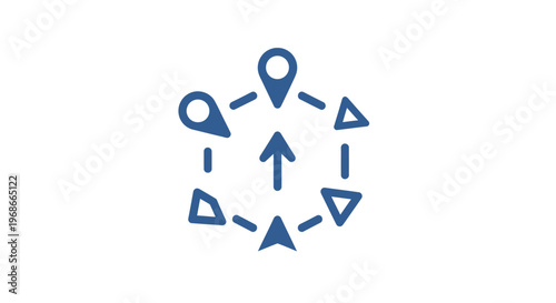 Navigation route map direction symbol.