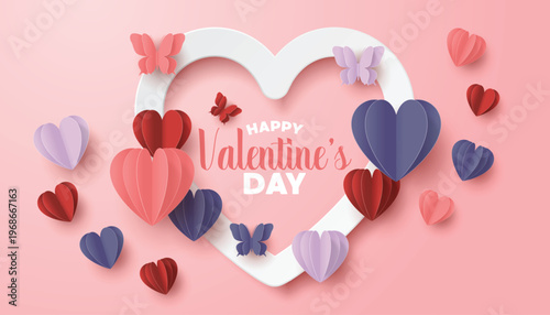 Valentine's day paper hearts a romantic and festive celebration of love