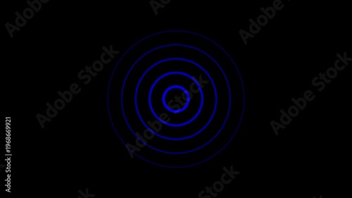 Abstract glowing futuristic radio waves animation black background. Abstract Radio wave signal loop animation background 4k video.