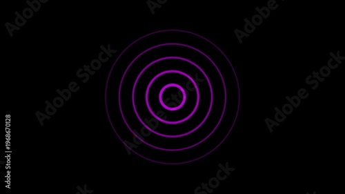Radio waves diffusion, Noise frequency signal icon animation Isolated on Black Background. Radio waves background animation. radio wave signal on black 4k video...