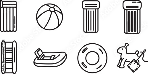 Tableau sur toile Illustrations of various containers and objects with bony structures Vector