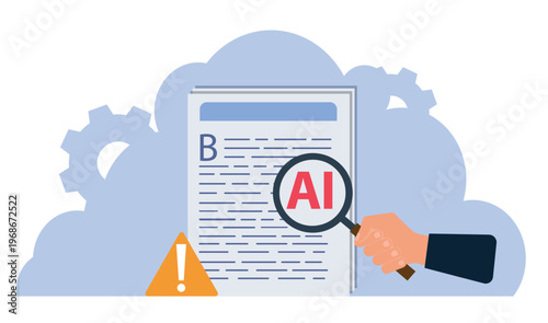 businessman detecting AI generated text content