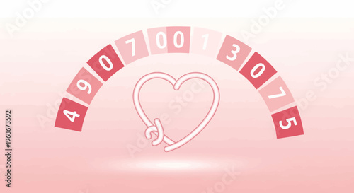 Love Meter Gauge with Heart Icon and Numbers
