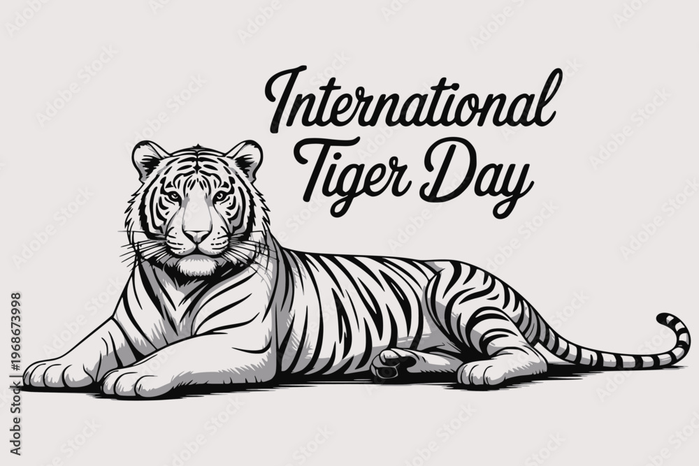 Fototapeta premium International tiger day illustration