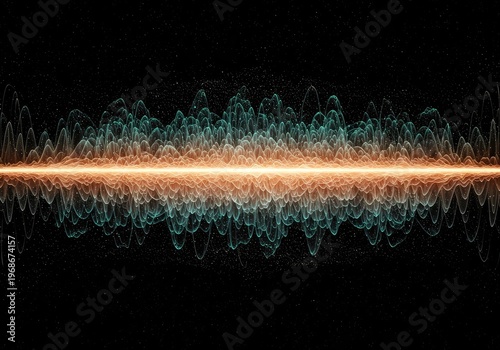 Intricate visualization of a fluctuating quantum field, depicting wave functions and virtual particle interactions in a theoretical abstract space, research, deep, fluctuation