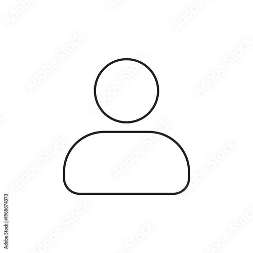 Thin line art icon of a generic neutral user avatar profile