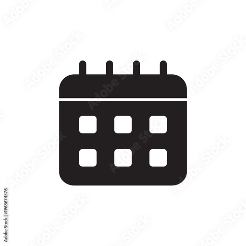 Solid glyph icon of a desk calendar for business scheduling and planning