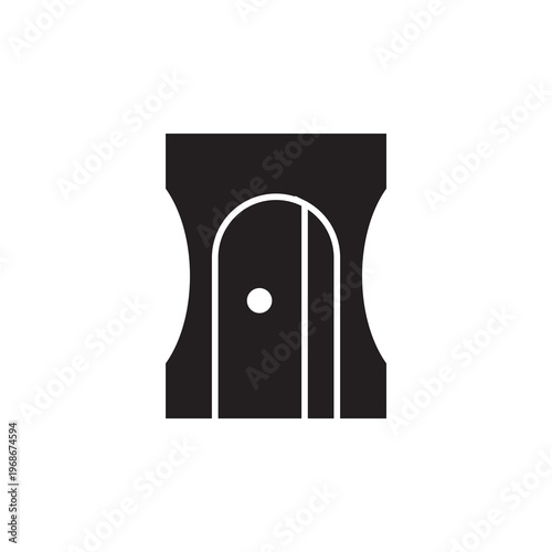 Solid glyph icon of a manual pencil sharpener office stationery supply