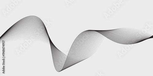 Abstract vector background with black wavy lines. EPS10