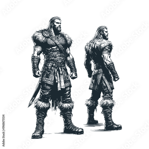 Norse Berserker Warrior Illustration