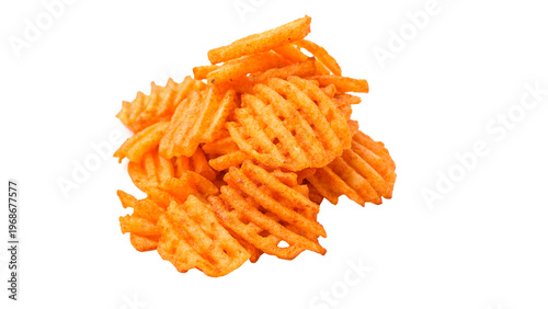 Εκτύπωση καμβά Waffle fries stacked isolated on transparent background cut out