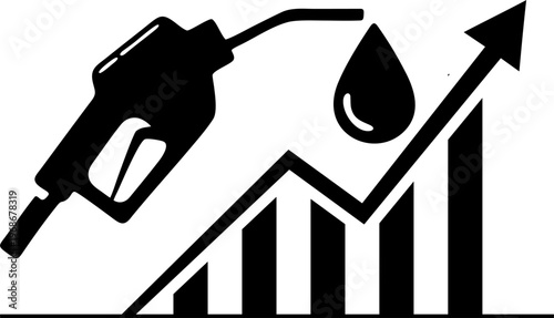 Rising Fuel Prices Concept – Gas Pump with Upward Graph Icon