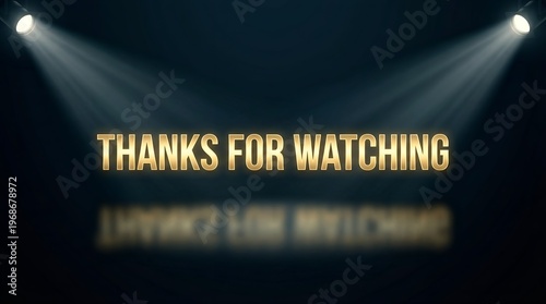 Elegant Video Ending Card with Thanks For Watching Text on Dark