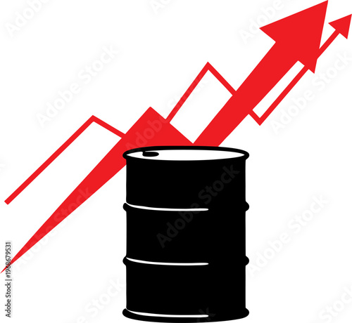 Oil Price Growth Concept Vector Illustration