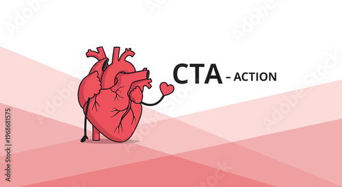 Human Heart Character CTA Action with Small Heart Hand